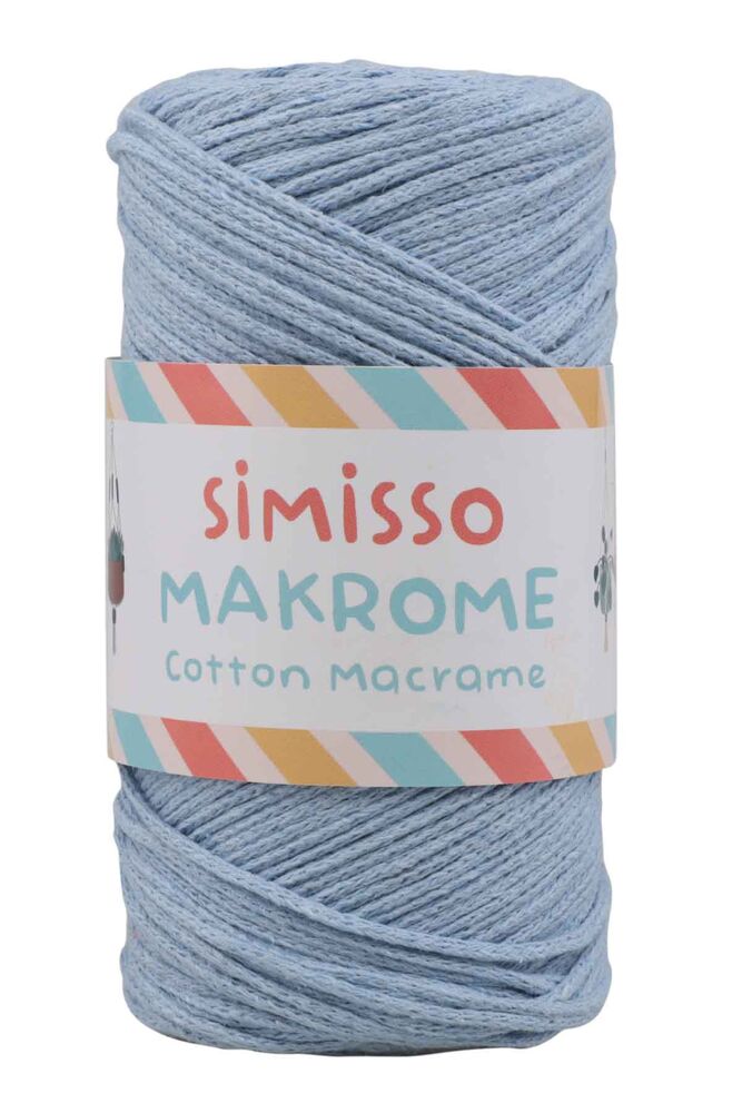 Pamuklu Makrome İpi 250 Metre 2 mm | Buz Mavi
