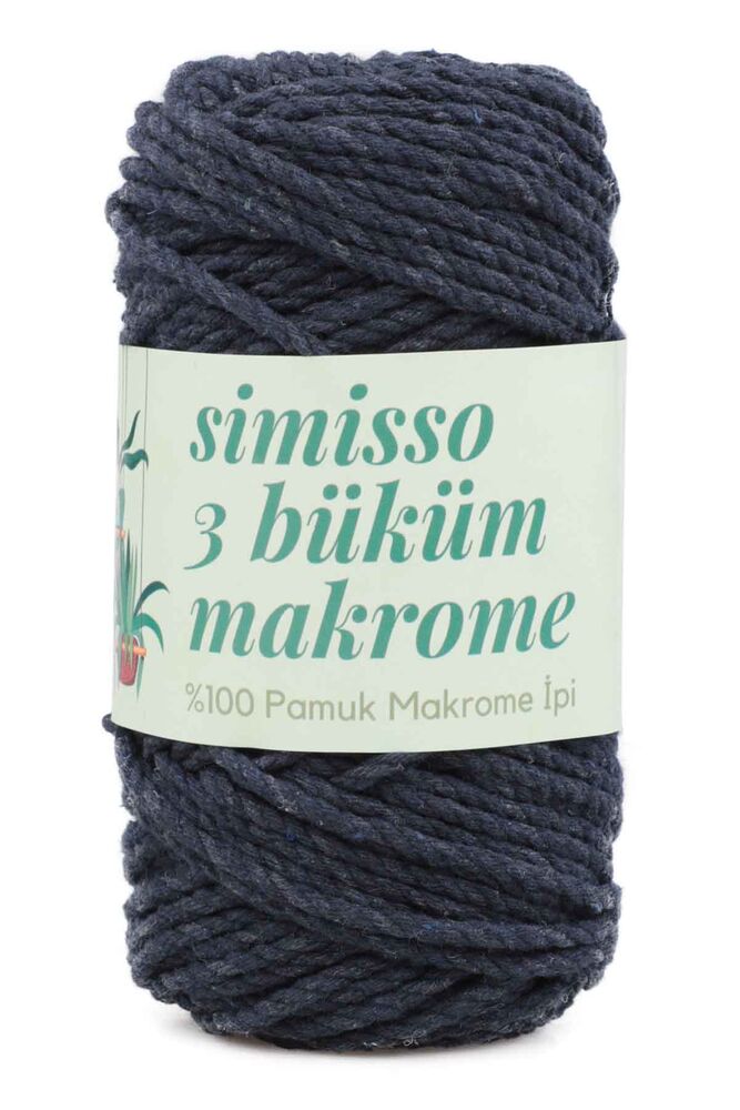 3 Büküm Pamuk Makrome İpi 250 Gr | Lacivert
