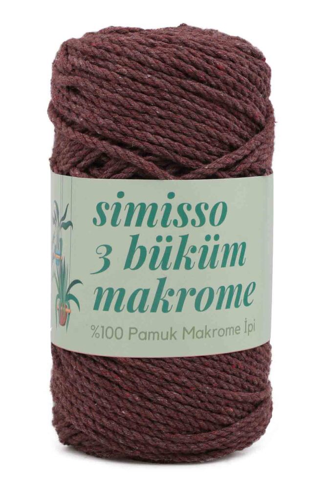 3 Büküm Pamuk Makrome İpi 250 Gr | Kahverengi