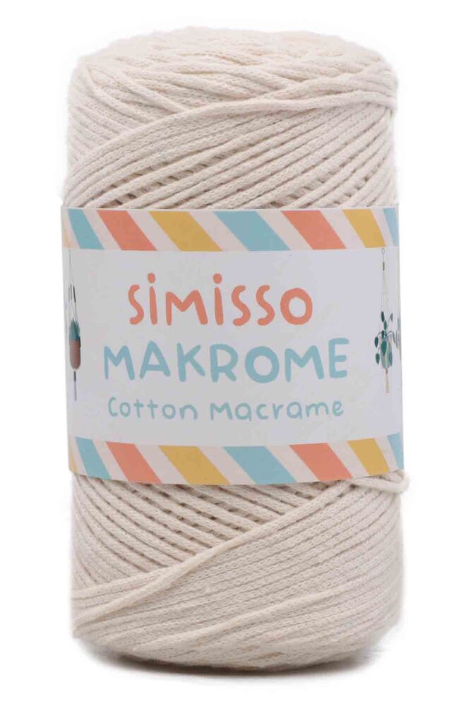 Pamuklu Makrome İpi 250 Metre 2 mm Krem