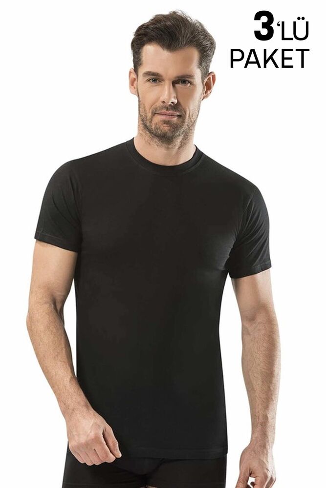 Jiber Man 3 Pack Crew Neck Undershirt 111 | Black