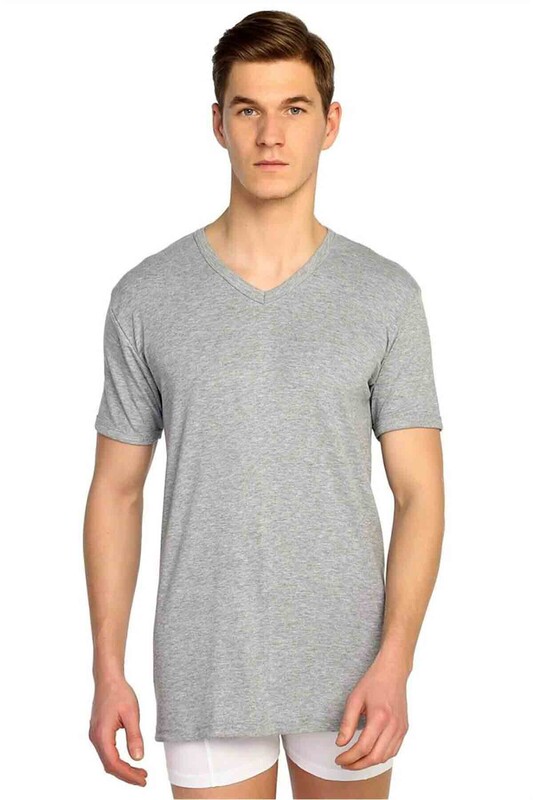 TUTKU - Tutku Ribana V Neck Man Undershirt 107 | Gray