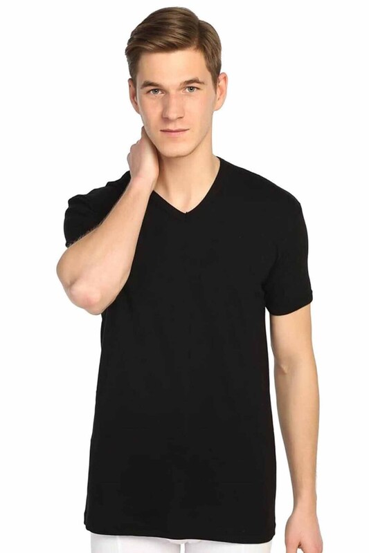 TUTKU - Tutku Ribana V Neck Man Undershirt 107 | Black