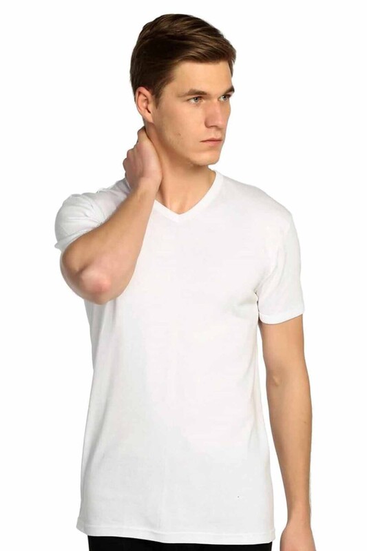 TUTKU - Tutku Ribana V Neck Man Undershirt 107 | White