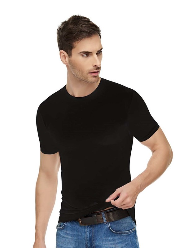 TUTKU ELİT - Tutku Elite Elastane Crew Neck Man Undershirt 1301 | Black