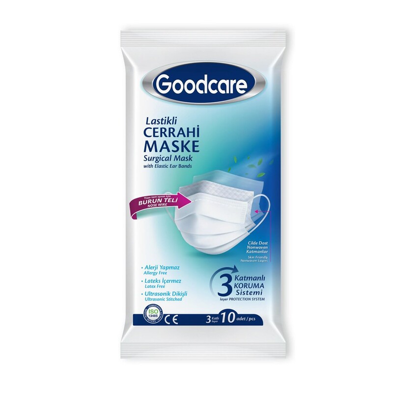 Goodcare 3 Katlı Ultrasonik Telli Maske 60 Adet - Thumbnail