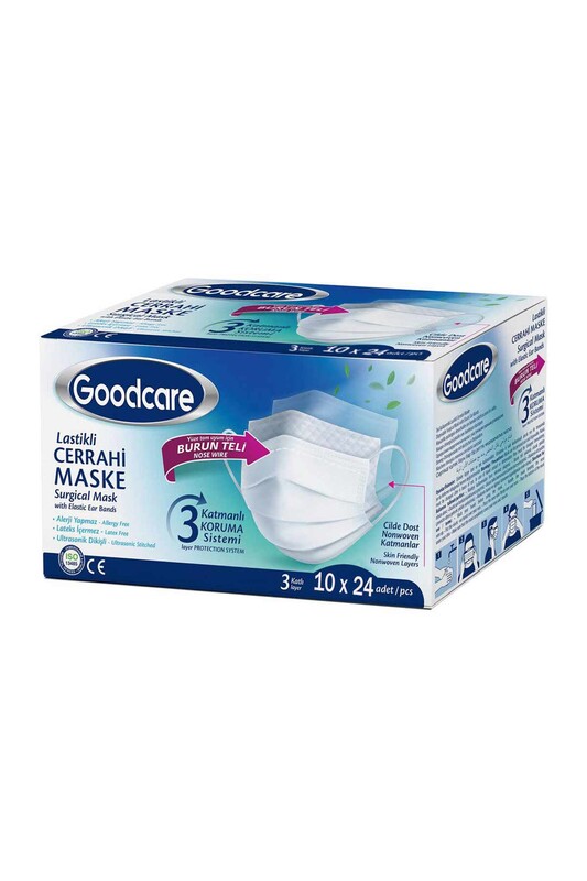 Goodcare 3 Katlı Ultrasonik Telli Maske 240 Adet - Thumbnail