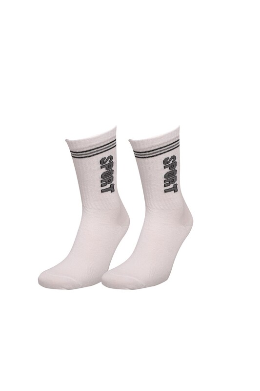 SPORT - Sport Yazılı Tenis Çorabı 6198 | Beyaz