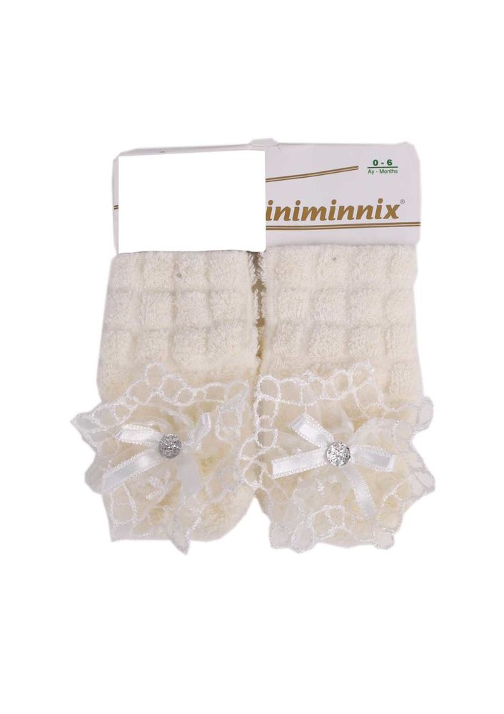 Miniminnix Havlu Çorap 355 Krem Bebek Çorap MİNİMİNNİX