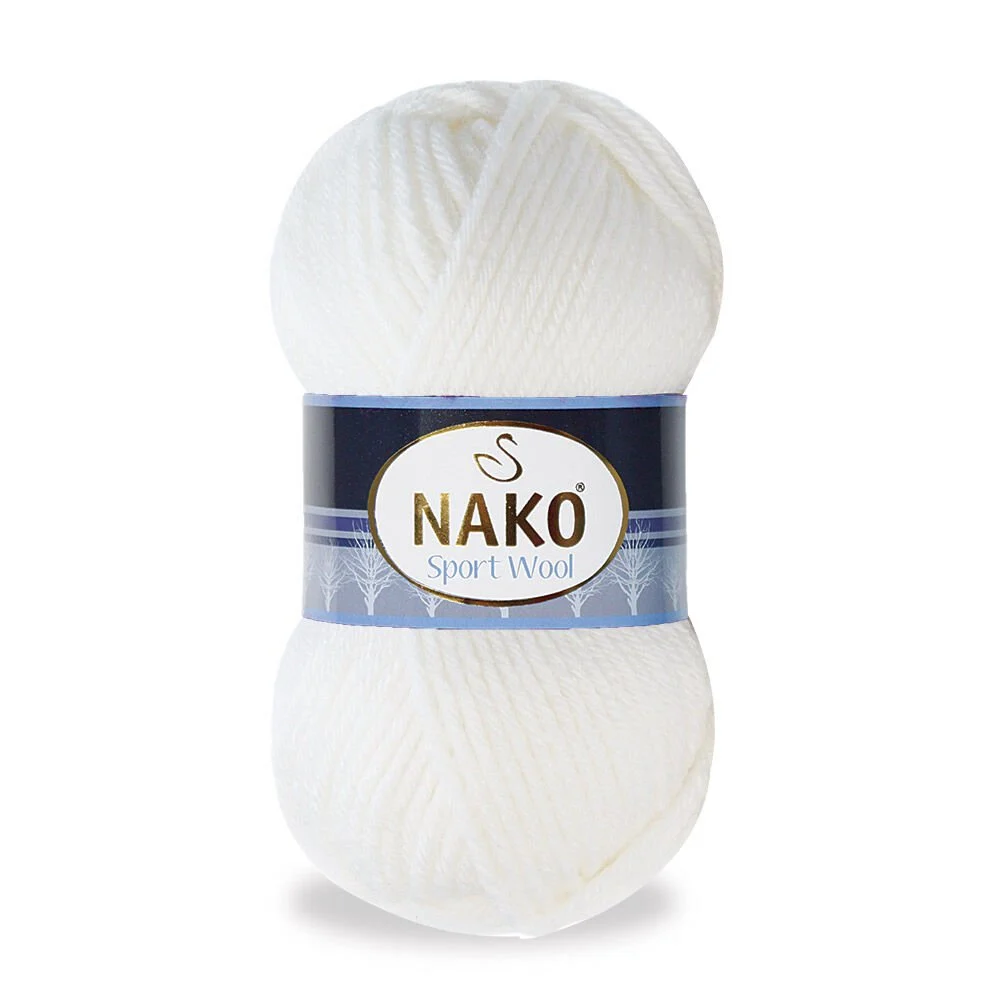 Nako Sport Wool El Örgü İpi Beyaz 208