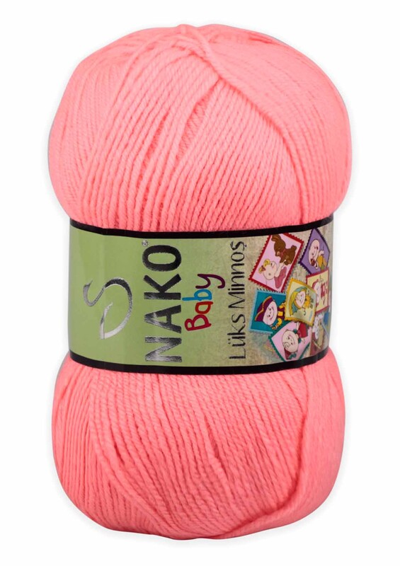 NAKO - Nako Lüks Minnoş Yarn| Neon Coral 11157