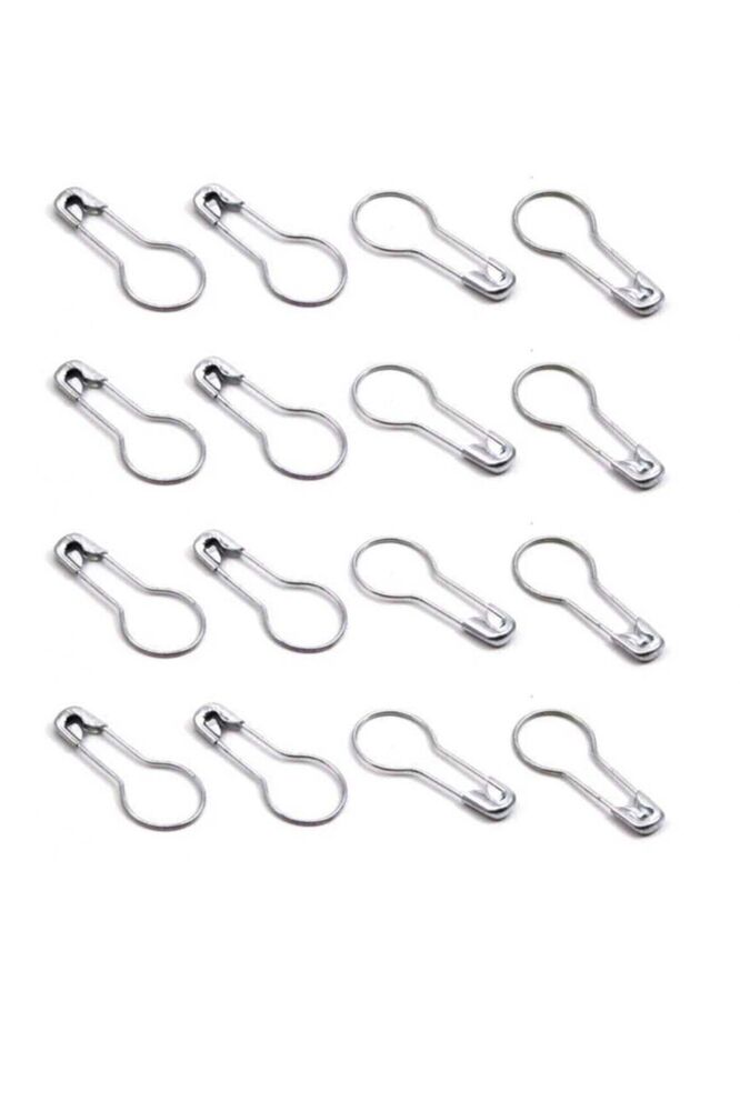 Pear Safety Pin Gray 10 pcs