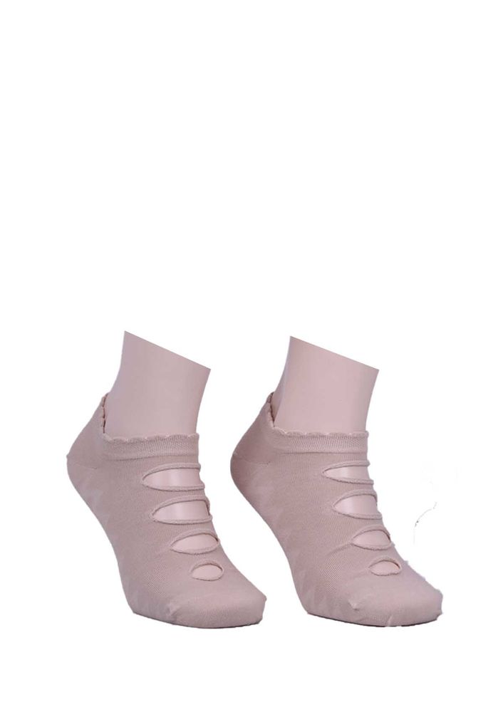 Berso Üstü Delikli Babet Çorap 089 | Bej Berso Üstü Delikli Babet Çorap 089 | Bej