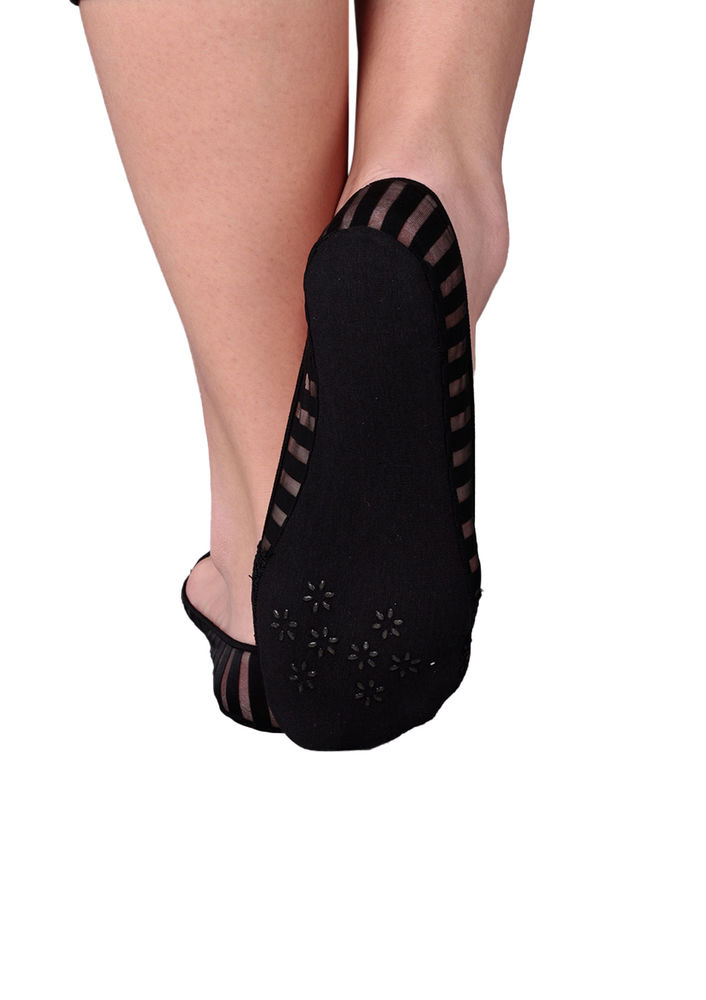 Penti Stripe Suba No Show Socks | Black