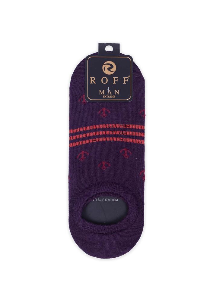 Bamboo Anchor Printed Man No Show Socks | Purple