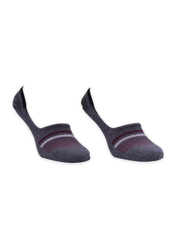 Bamboo Stripped No Show Socks | Dark Gray