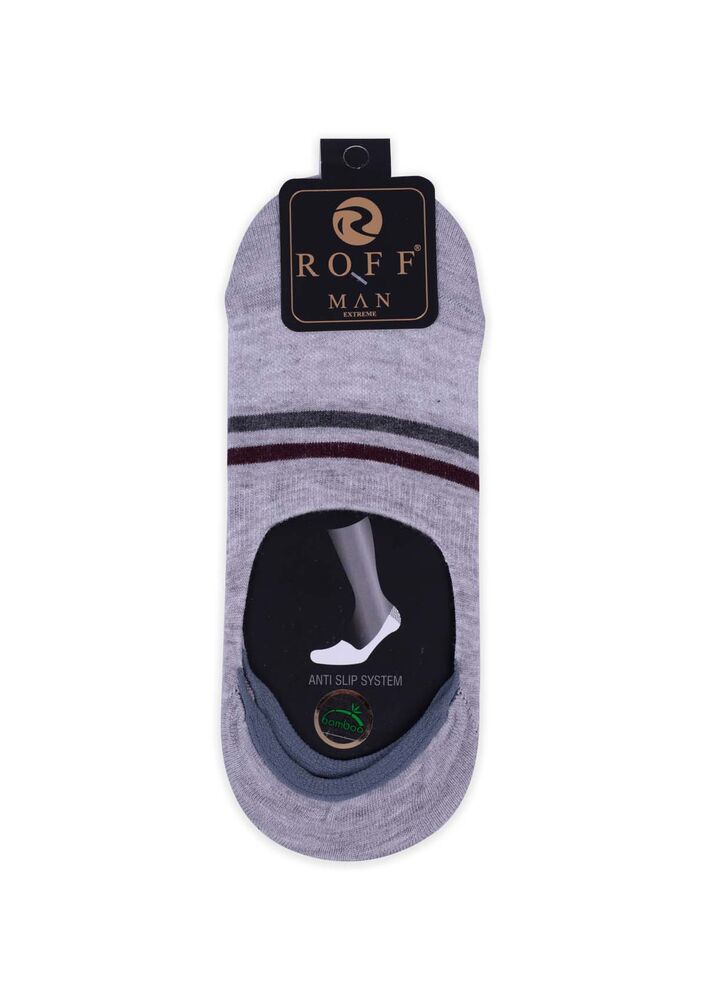 Bamboo Stripped Man No Show Socks | Gray