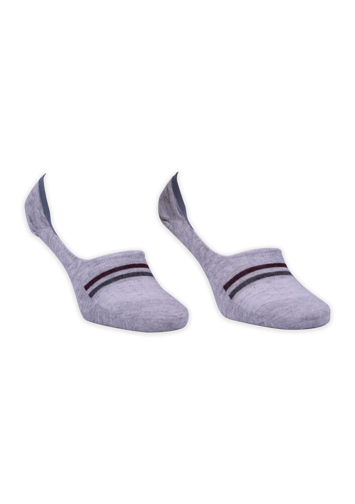 Bamboo Stripped Man No Show Socks | Gray
