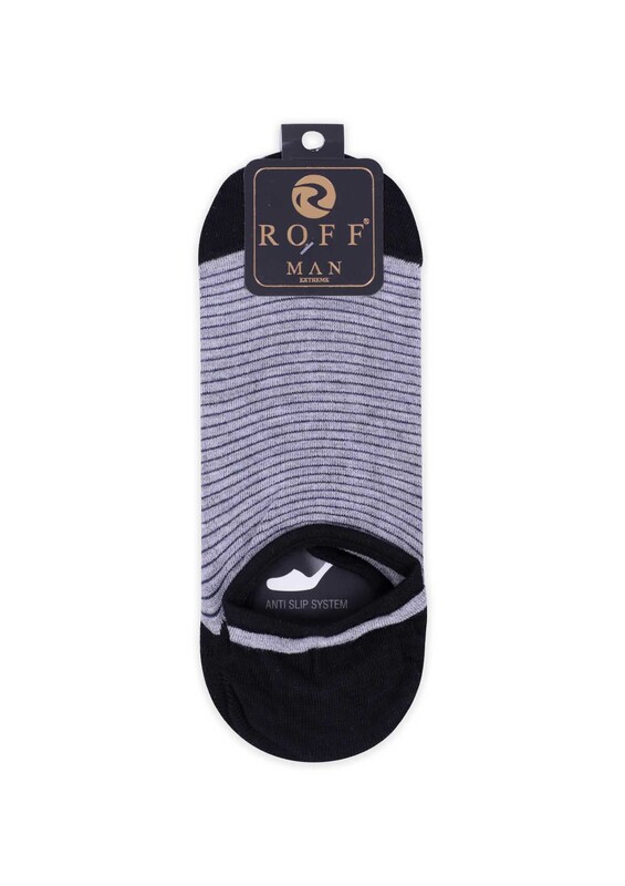 Bamboo Stripped Man No Show Socks 002 | Black - Thumbnail
