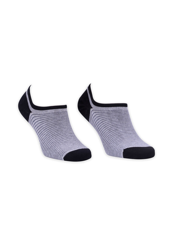 Bamboo Stripped Man No Show Socks 002 | Black - Thumbnail