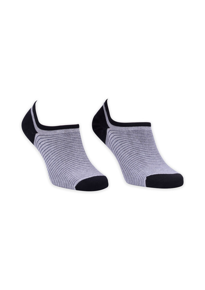 Bamboo Stripped Man No Show Socks 002 | Black