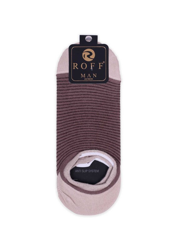 Bamboo Stripped Man No Show Socks 002 | Brown - Thumbnail