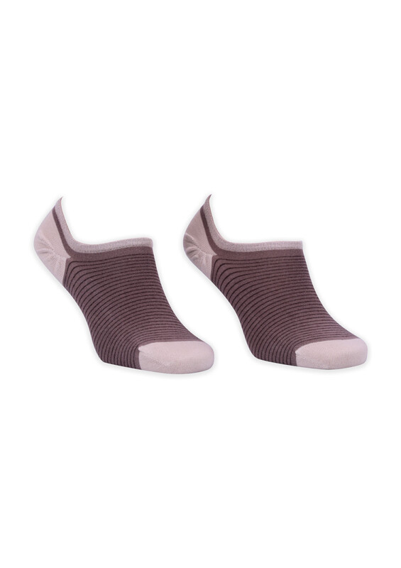 Bamboo Stripped Man No Show Socks 002 | Brown - Thumbnail