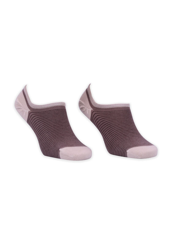 Bamboo Stripped Man No Show Socks 002 | Brown