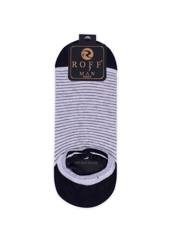 Bamboo Stripped Man No Show Socks 002 | Ultramarine - Thumbnail