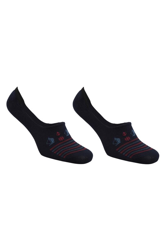 ROFF - Roff Anchor Printed Bamboo Man No Show Socks 10237 | Ultramarine