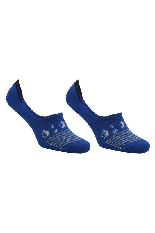 ROFF - Roff Anchor Printed Bamboo Man No Show Socks 10237 | Sax