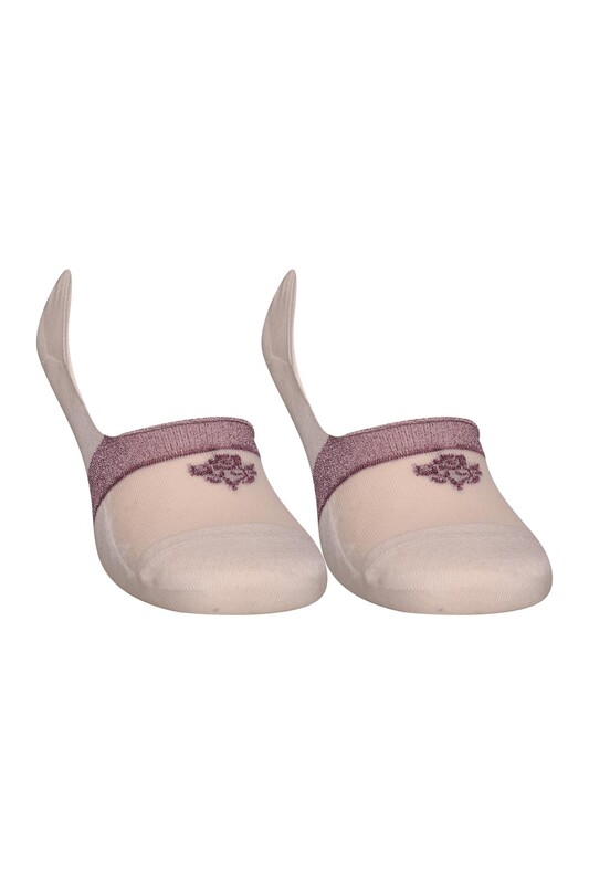 SİMİSSO - Bamboo Glittery Woman No Show Socks 20716 | White