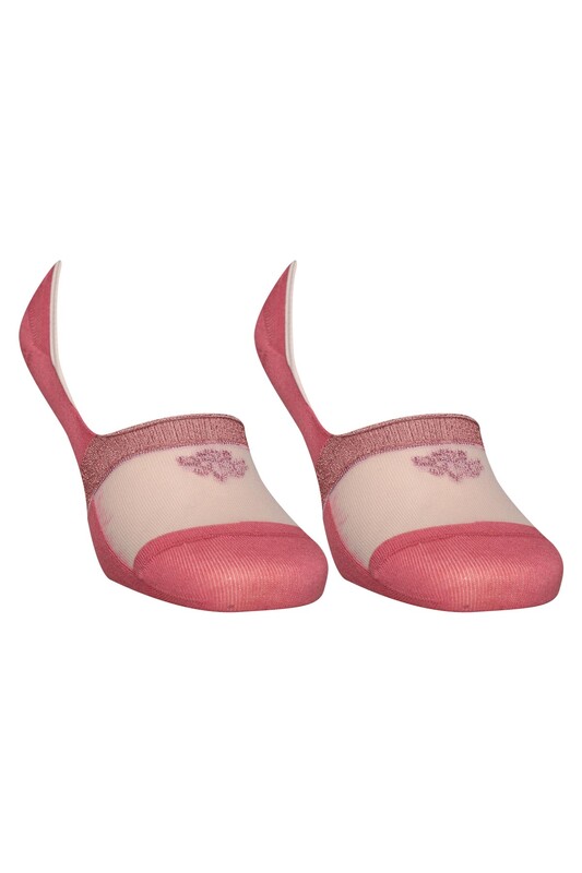 SİMİSSO - Bamboo Glittery Woman No Show Socks 20716 | Pink