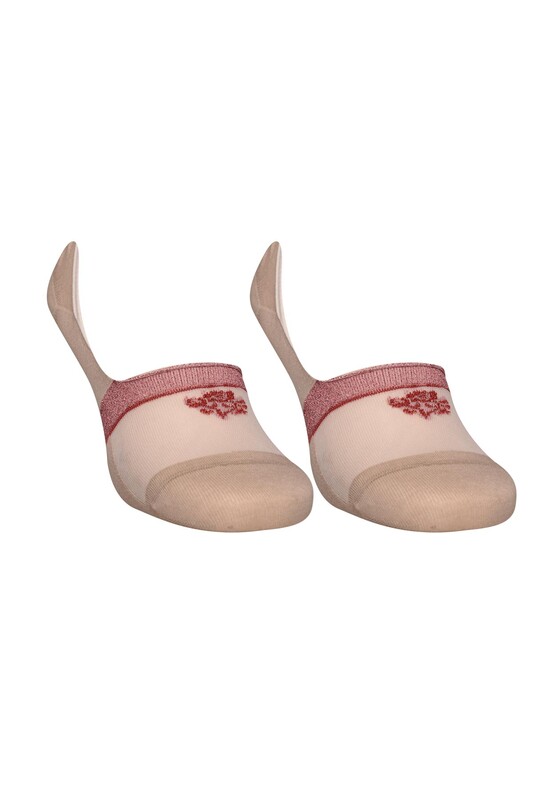 SİMİSSO - Bamboo Glittery Woman No Show Socks 20716 | Mink