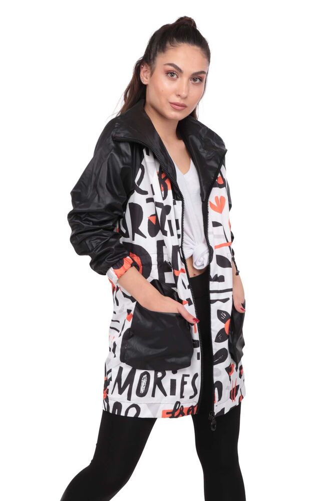 Patterned Woman Coat 9623 | Black