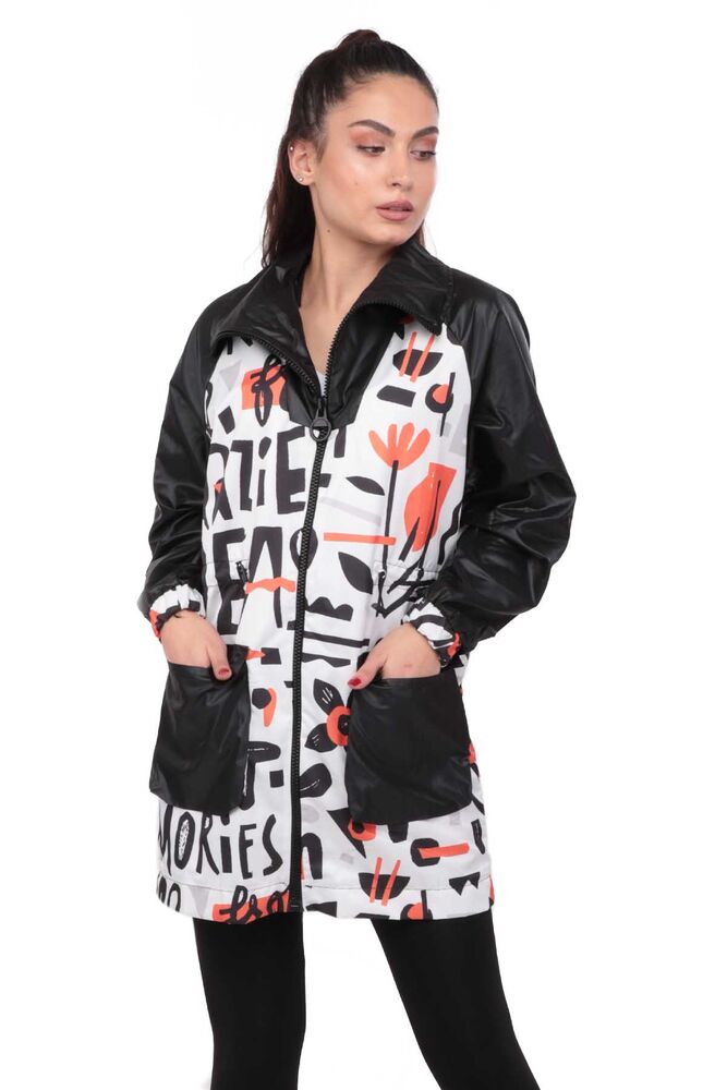Patterned Woman Coat 9623 | Black