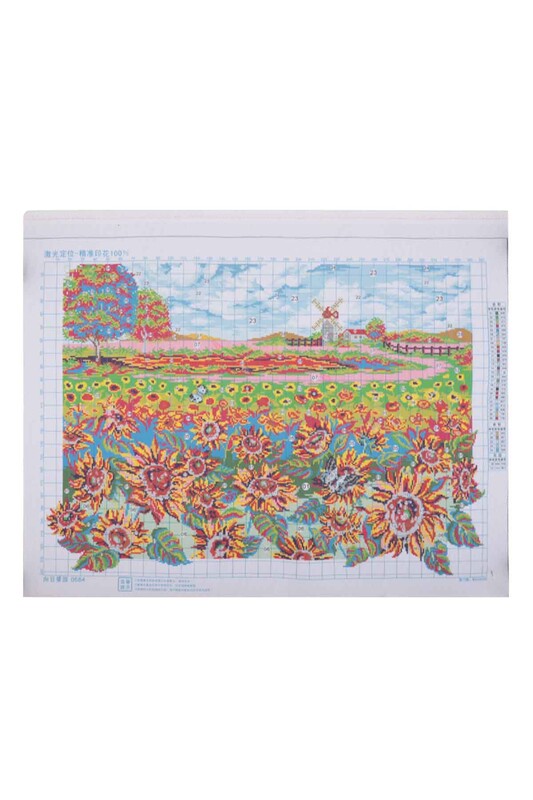 Ayçiçeği Baskılı Goblen Seti 0684 92x66 - Thumbnail