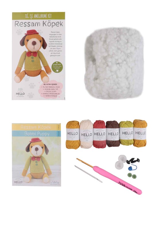 Tuva Ressam Köpek Amigurumi Kiti -SCF03 - Thumbnail