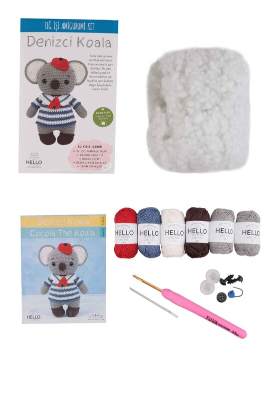 Tuva Denizci Koala Amigurumi Kiti -SCF04 - Thumbnail