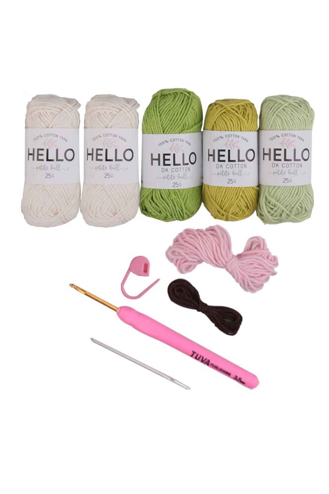 Tuva Çiçekli Tavşan Amigurumi Kiti -SCF15