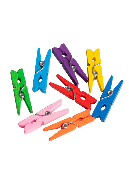 ONUR - Ahşap Renkli Mandal 3 cm