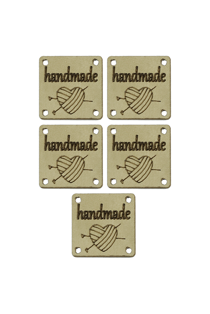 Deri Handmade Etiket 5 li Model 26 | Taş
