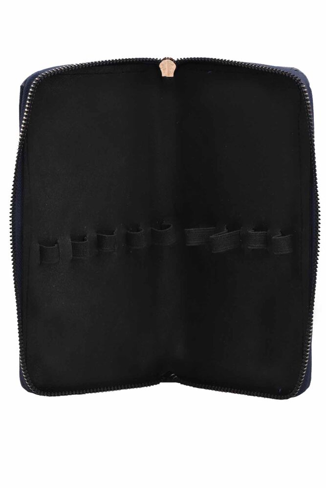 Suni Deri Tığ Cüzdanı | Lacivert