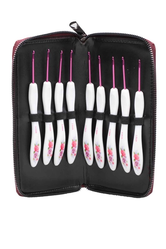 Suni Deri Tığ Cüzdanı | Bordo - Thumbnail