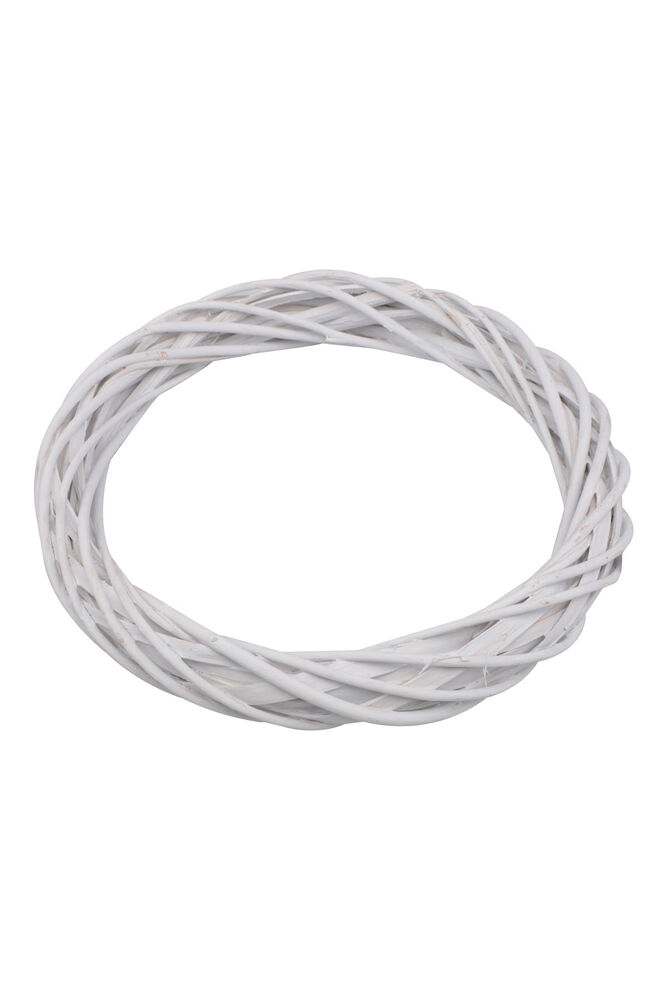 Bambu Kapı Süsü Halkası 30 Cm Beyaz