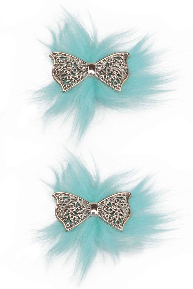 Kürklü Patik Süsü Turkuaz