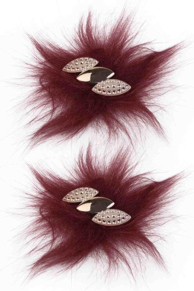 Kürklü Patik Süsü Model 46 Bordo