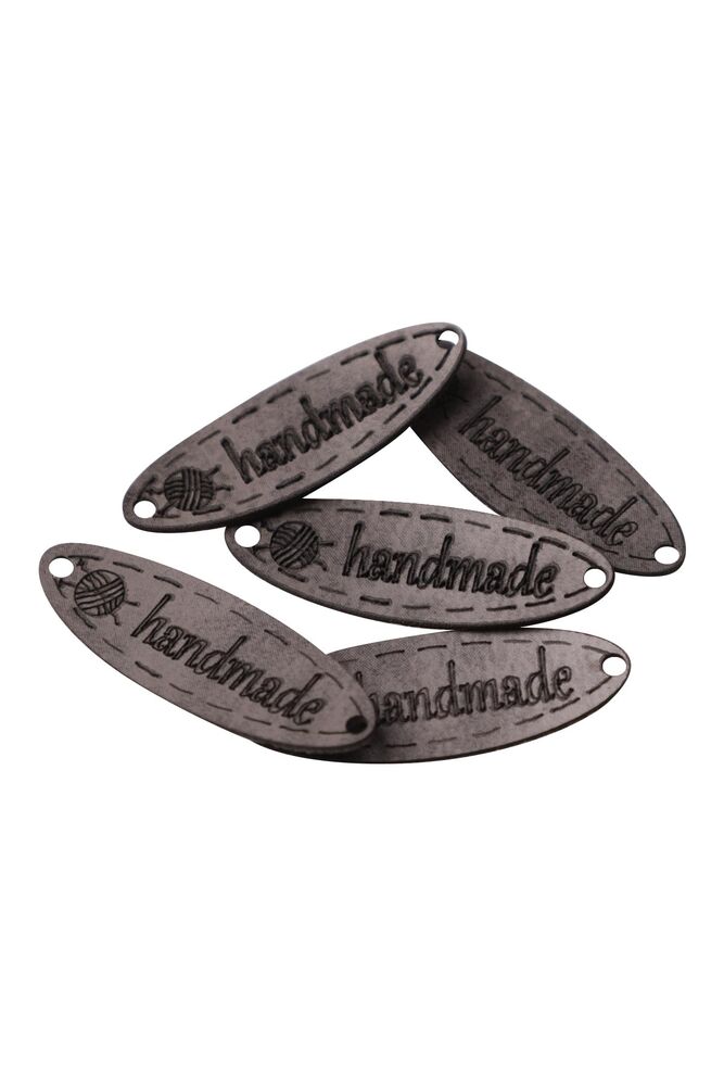 Deri Handmade Etiketi 5 li Model 20 | Gri