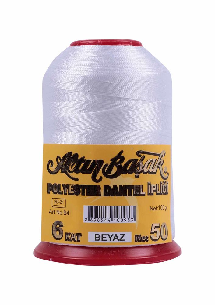 Altınbaşak Dantel ve Oya İpi 6 Kat 50 No 100 Gr Beyaz