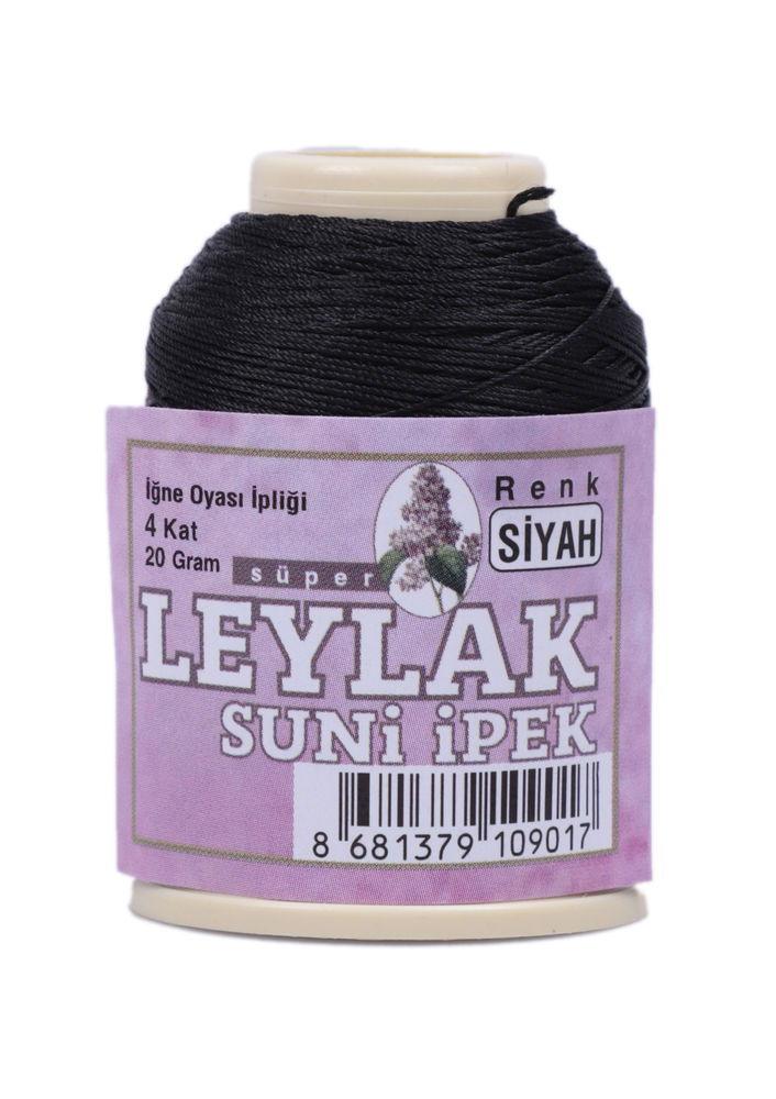 Leylak Suni İpek Oya İpi 20 gr Siyah